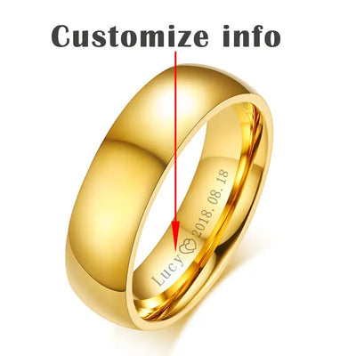 Golden stainless steel couple rings null