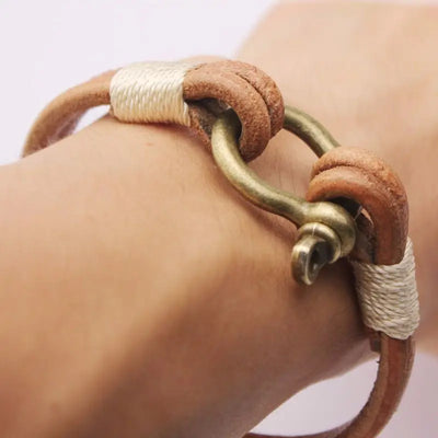 Horseshoe Bracelet Leather Bracelet null