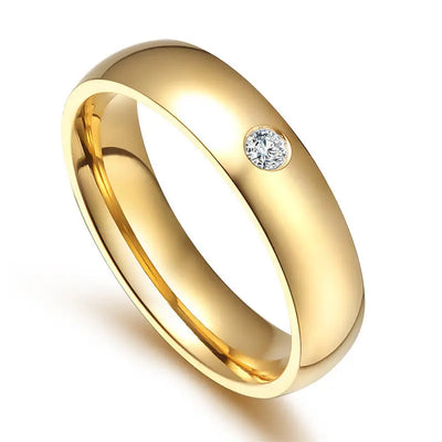 Golden stainless steel couple rings null