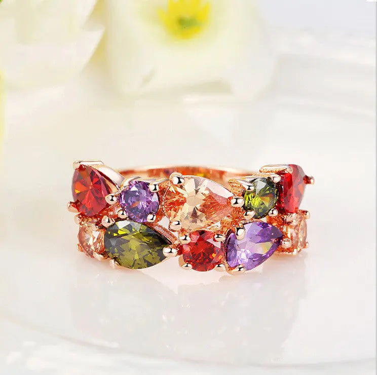 Colored zircon rings null