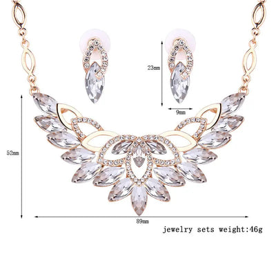 Two-piece wedding jewelry earrings necklace null