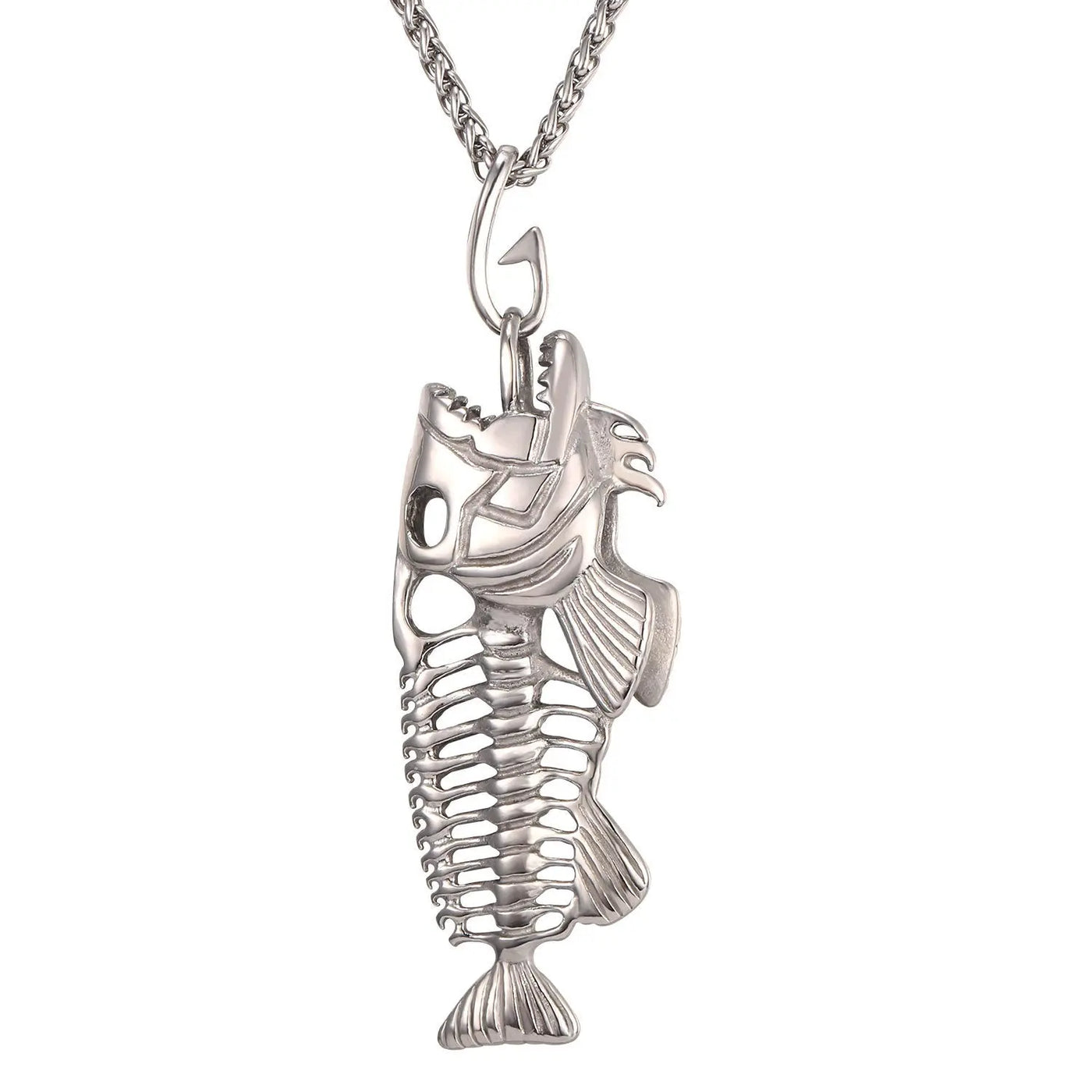 Fish bone necklace titanium steel jewelry necklace null