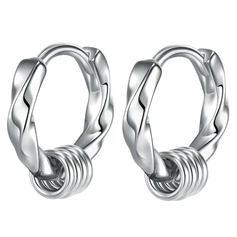 Silver Earrings Men's Trendy Temperament Earrings Single Earrings null