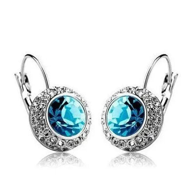 Korean Earrings Semicircular Earrings Crystal Earrings - Moon River null