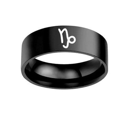 Twelve Constellation Rings Stainless Steel Male And Female Ring Rings null