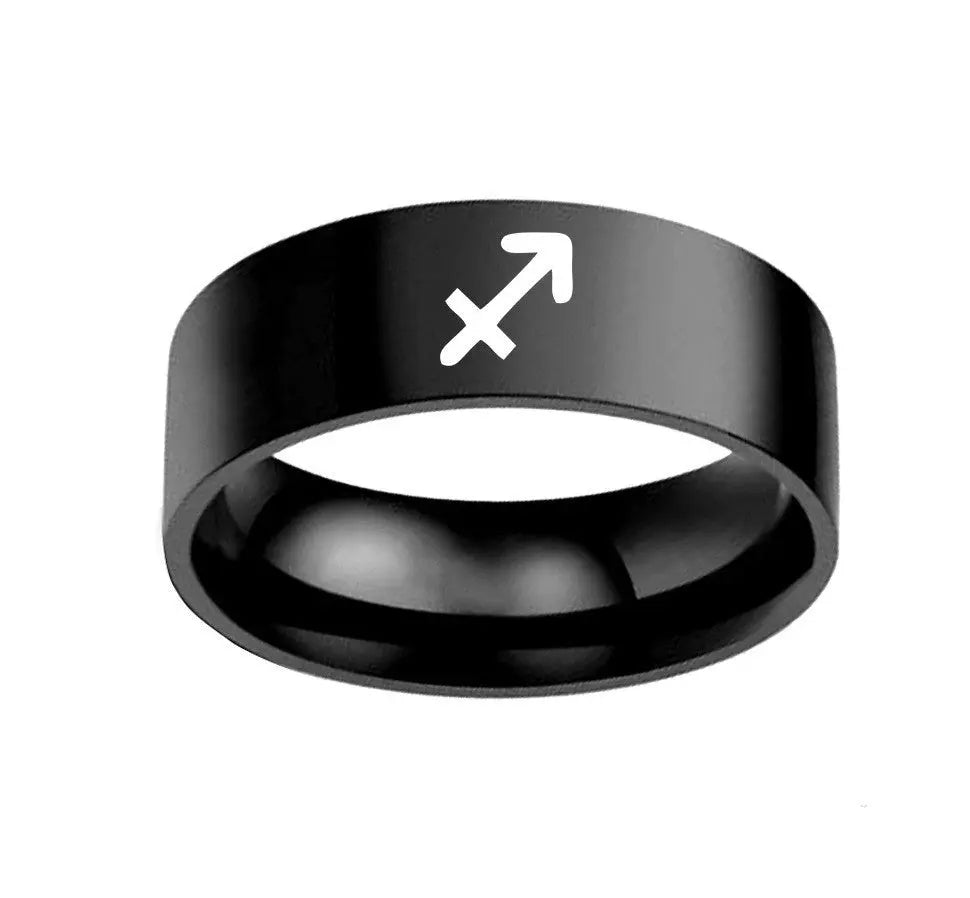 Twelve Constellation Rings Stainless Steel Male And Female Ring Rings null