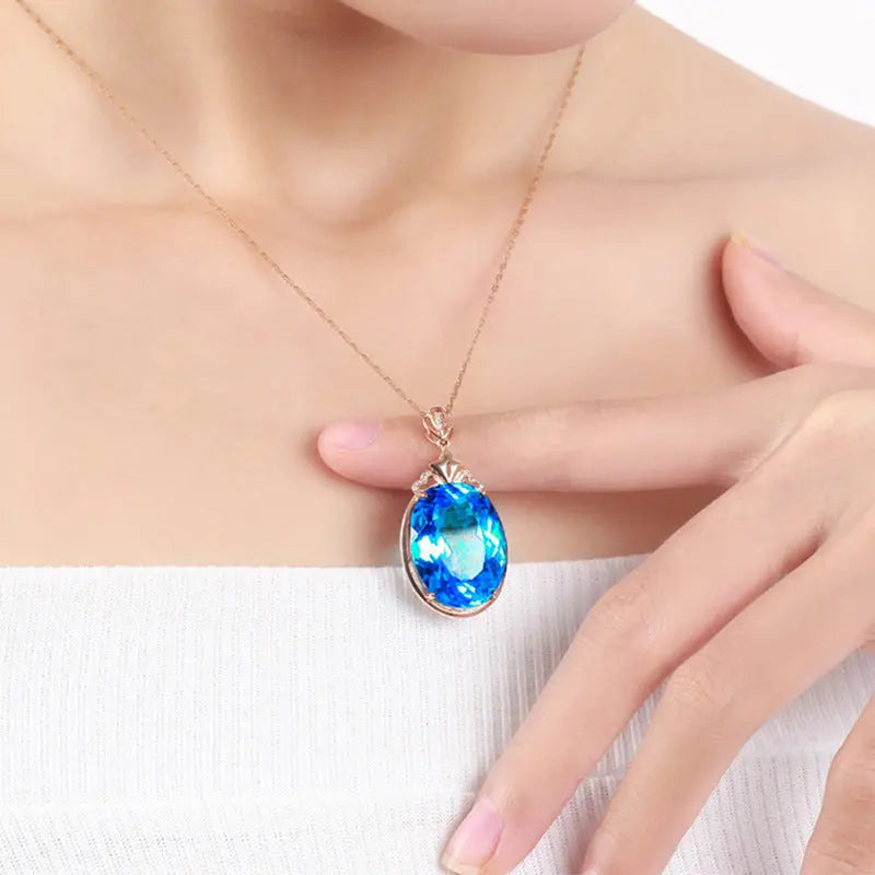 Dove Egg Sapphire Necklace Jewelry Female null