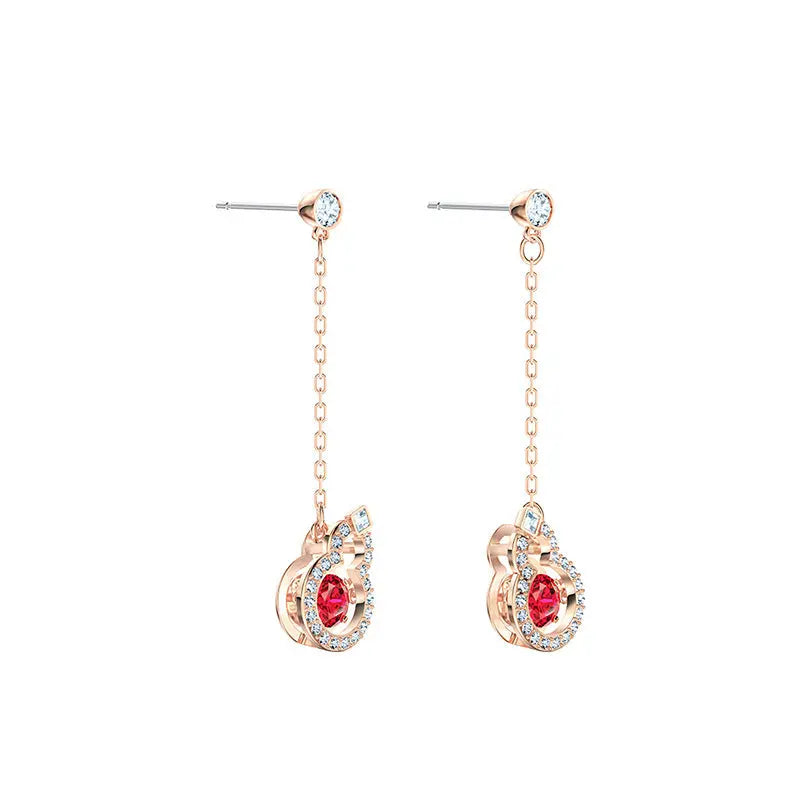 Gourd Smart Earrings Earrings Red Diamond Beating Heart Earrings null