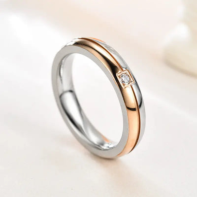 Titanium Rings Simplicity Cubic Zirconia null