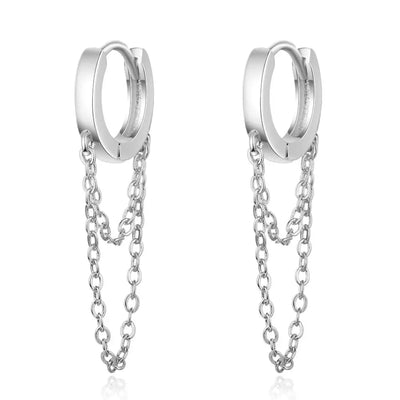 Double chain earrings earrings null