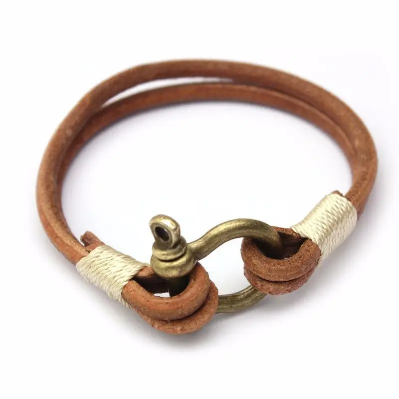 Horseshoe Bracelet Leather Bracelet null