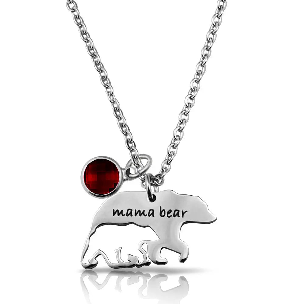 Stainless Steel Jewelry Necklace Mother Bear null