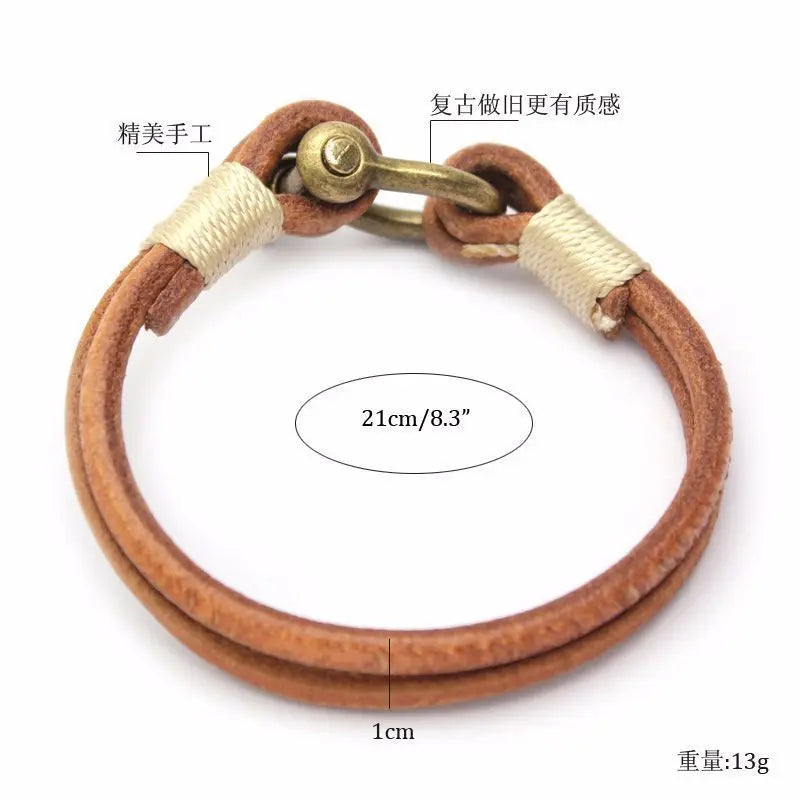 Horseshoe Bracelet Leather Bracelet null