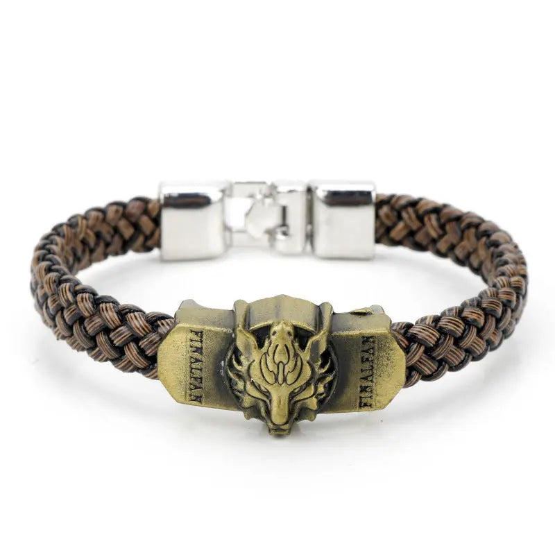 Wolf head bracelet punk leather bracelet bracelet null