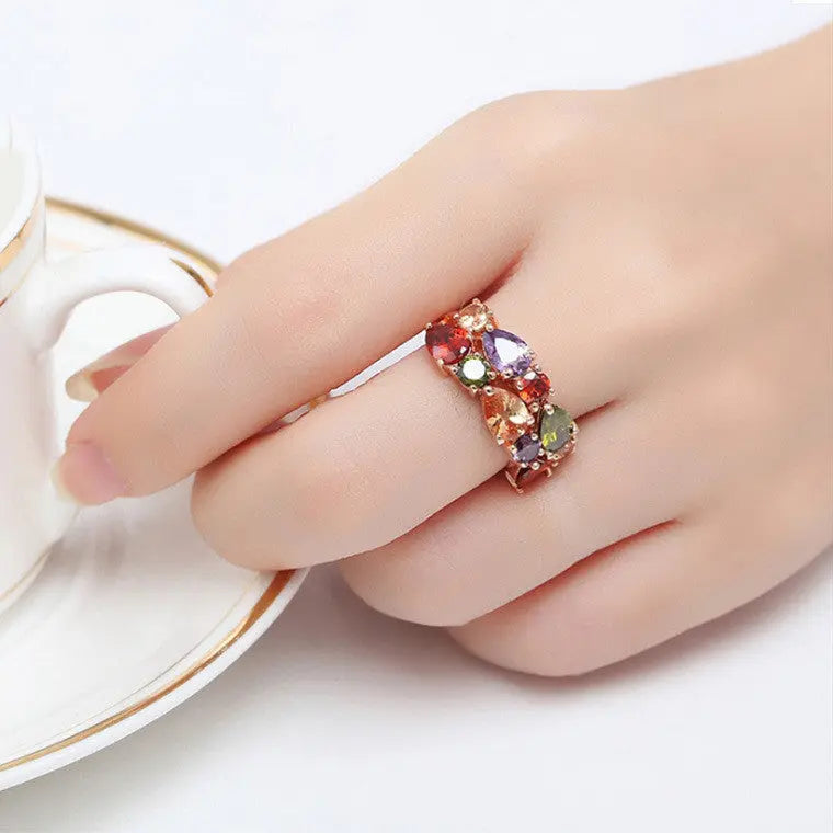 Colored zircon rings null