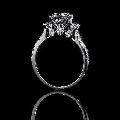 Three Round Diamond Zircon Rings null