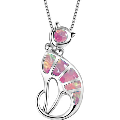 Epoxy cat necklace pendant fashion jewelry null