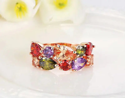 Colored zircon rings null