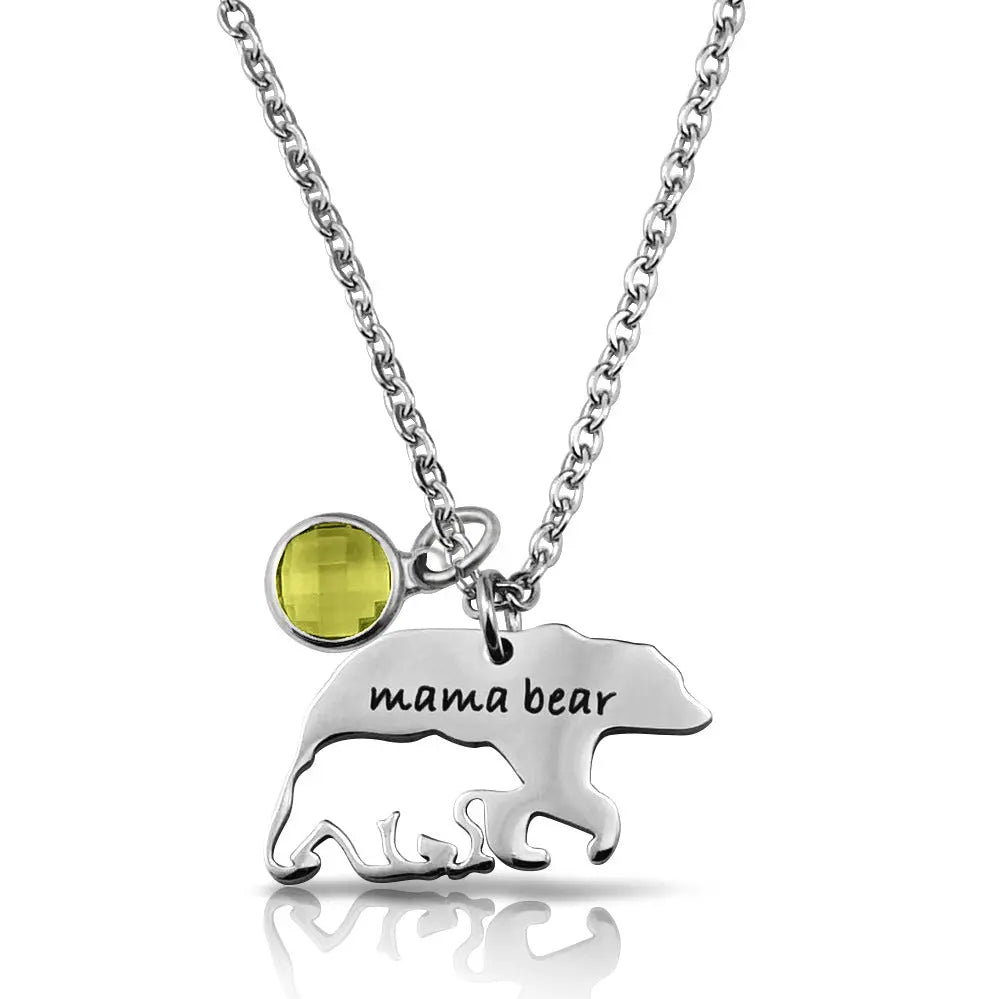 Stainless Steel Jewelry Necklace Mother Bear null