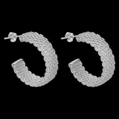 925 silver plated earrings mesh earrings female earrings null