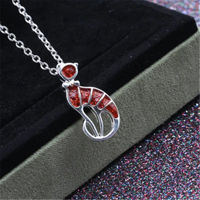 Epoxy cat necklace pendant fashion jewelry null