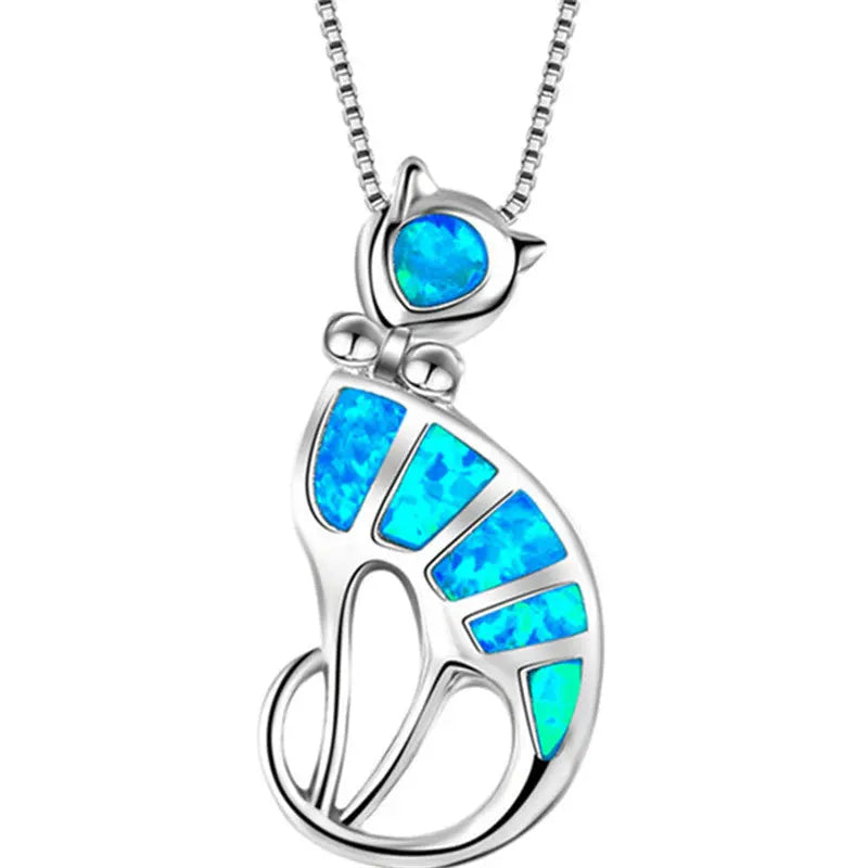 Epoxy cat necklace pendant fashion jewelry null