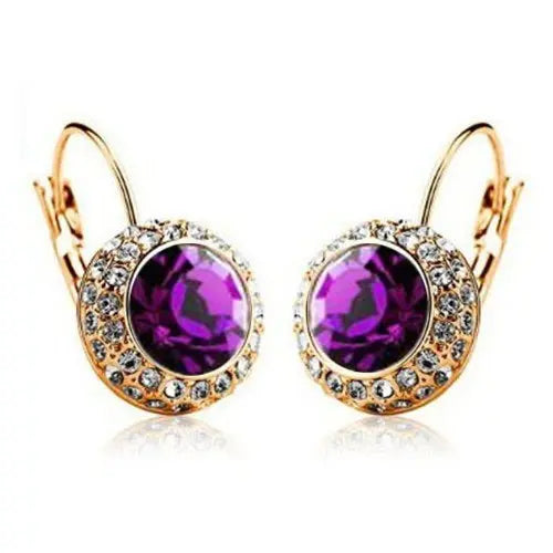 Korean Earrings Semicircular Earrings Crystal Earrings - Moon River null