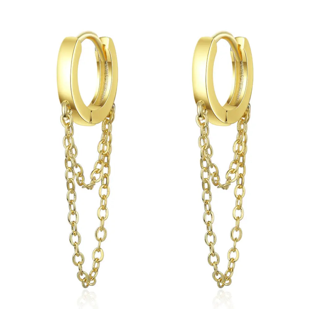 Double chain earrings earrings null