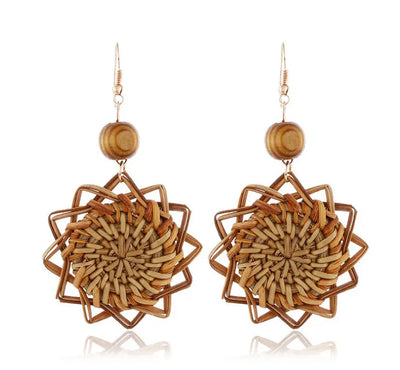 Rattan Handmade Bamboo Earrings Earrings Earrings Earrings Earrings null