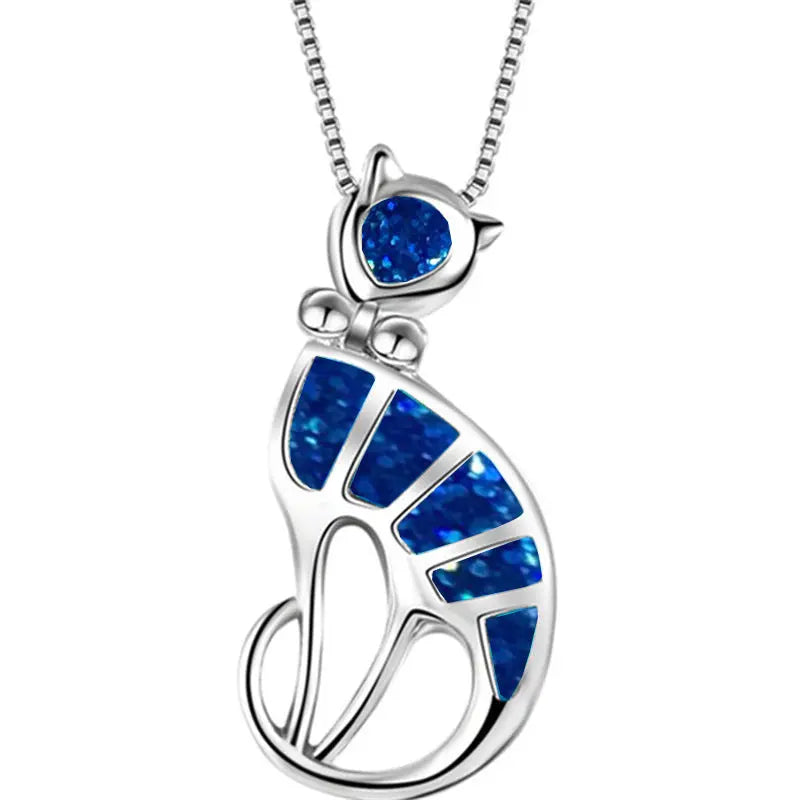 Epoxy cat necklace pendant fashion jewelry null