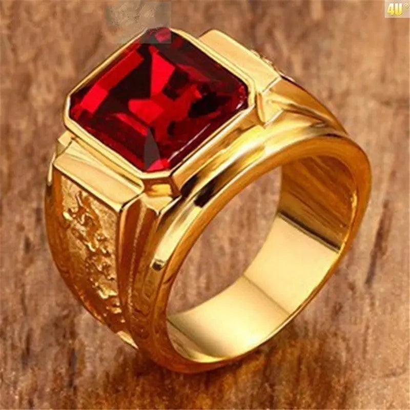 Trendy Fashion Rings Vintage Men's Gold Diamond Rings null