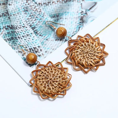 Rattan Handmade Bamboo Earrings Earrings Earrings Earrings Earrings null