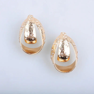 Metal Diamond Earrings Women's Geometric Earrings Stud Earrings null