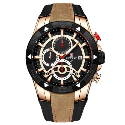 Men's Watch Calendar Watch Tape Quartz Watch Six-pin Watch Business Men's Watch null