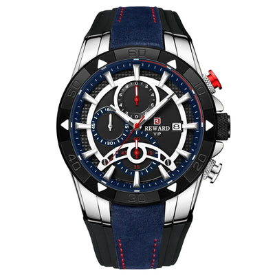 Men's Watch Calendar Watch Tape Quartz Watch Six-pin Watch Business Men's Watch null